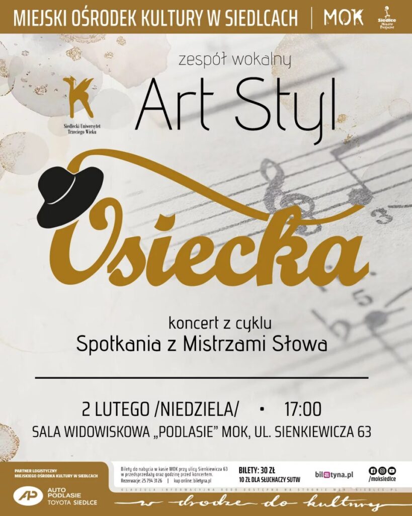 Plakat przedstawiający koncert zespołu Art Styl